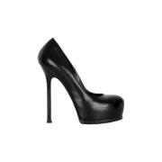 Pre-owned Leather heels Yves Saint Laurent Vintage , Black , Dames