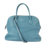 Pre-owned Leather handbags Hermès Vintage , Blue , Dames