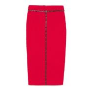 Karmozijn Herringbone Gebreide Rok Elisabetta Franchi , Red , Dames