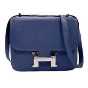 Pre-owned Leather crossbody-bags Hermès Vintage , Blue , Dames