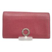 Pre-owned Leather wallets Bvlgari Vintage , Red , Dames