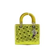 Pre-owned Leather handbags Dior Vintage , Yellow , Dames