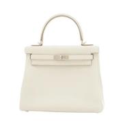 Pre-owned Leather handbags Hermès Vintage , White , Dames