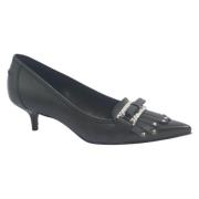 Zwarte Franje Gehamerd Stijl Schoen Guglielmo Rotta , Black , Dames