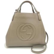 Pre-owned Leather handbags Gucci Vintage , Gray , Dames