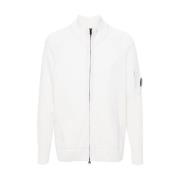 Lamswol Cardigan met Volledige Rits Sweater C.p. Company , White , Her...