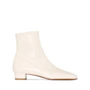 Witte Leren Enkellaarzen By FAR , Beige , Dames