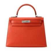 Pre-owned Leather handbags Hermès Vintage , Red , Dames