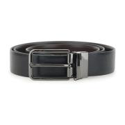 Leren herenriem met gegraveerd logo Hugo Boss , Black , Heren