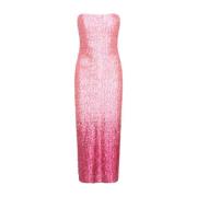 Paillet Ombre Midi Feestjurk Loveshackfancy , Pink , Dames