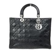 Pre-owned Leather handbags Dior Vintage , Black , Dames