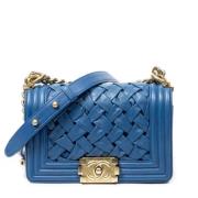 Pre-owned Leather chanel-bags Chanel Vintage , Blue , Dames