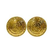 Pre-owned Metal earrings Yves Saint Laurent Vintage , Yellow , Dames