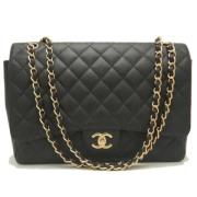 Pre-owned Leather chanel-bags Chanel Vintage , Black , Dames