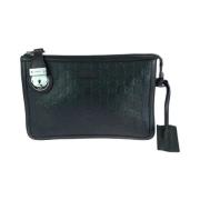 Pre-owned Leather clutches Gucci Vintage , Black , Dames