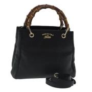 Pre-owned Leather handbags Gucci Vintage , Black , Dames