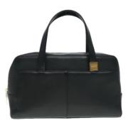 Pre-owned Leather handbags Burberry Vintage , Black , Dames