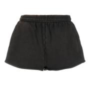 Zwarte Gewassen Micro Shorts Entire Studios , Black , Dames