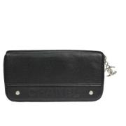 Pre-owned Leather wallets Chanel Vintage , Black , Dames