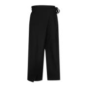 Wollen broek met wijde pijpen MM6 Maison Margiela , Black , Dames