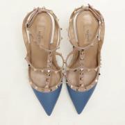 Pre-owned Leather heels Valentino Vintage , Blue , Dames