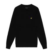 Gebreide Wafel Gebreide Trui Lyle & Scott , Black , Heren