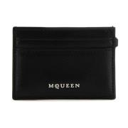 Leren Sling Kaarthouder Alexander McQueen , Black , Dames