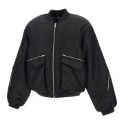 Zwarte Zip Back Bomber Jas Represent , Black , Heren