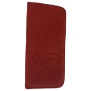 Pre-owned Leather pouches Chanel Vintage , Red , Dames