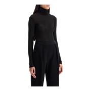 Hoge hals Jersey Body met Vier Stiksels Maison Margiela , Black , Dame...