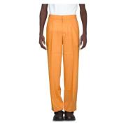 Elegante Wollen Losse Broek Bonsai , Yellow , Heren