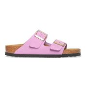 Nubuck Leren Sandalen in Crocus Birkenstock , Pink , Dames