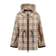 Hooded Zip Jacket met trekkoord taille Burberry , Beige , Dames