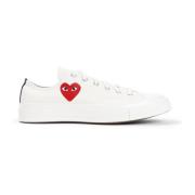 Witte Sneakers Verhogen Stijl Comme des Garçons Play , White , Heren