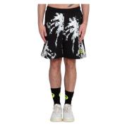 Tropische Palmen Print Shorts Barrow , Black , Heren