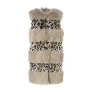 Dierenprint Vest Twinset , Beige , Dames