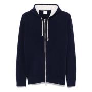 Luxe Cashmere Rits Hoodie Eleventy , Blue , Heren