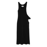 Elegante Midi Jurk voor Vrouwen MM6 Maison Margiela , Black , Dames