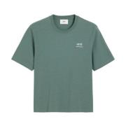 Groene Schuimprint T-shirt Ami Paris , Green , Heren