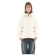 Matte Hooded Donsjack in Helsinki Afterlabel , White , Dames