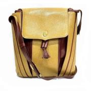 Pre-owned Leather shoulder-bags Cartier Vintage , Yellow , Dames