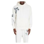 Bloemen grafische hoodie in off white Y-3 , White , Heren