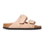 Glimmende Nubuck Sandalen Birkenstock , Beige , Dames