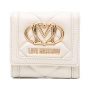 Beige Portemonnee met Omslag Love Moschino , Beige , Dames