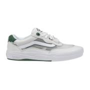 Groene leren schoenen met rubberen zool Vans , White , Heren