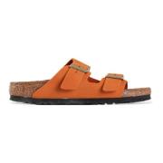 Oranje Nubuck Sandalen Birkenstock , Orange , Dames