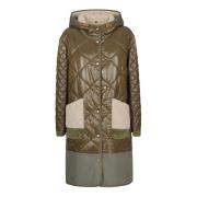 Militaire Stijl Jas met Suède Details Fay , Green , Dames