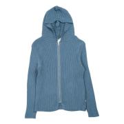 Blauwe Gebreide Hoodie met Ritssluiting Affxwrks , Blue , Heren