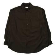 Lange mouwen shirt met dubbele zak in zwart Lemaire , Brown , Heren