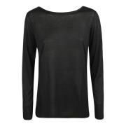 Zijde Katoen Zwart T-shirts en Polos Majestic Filatures , Black , Dame...